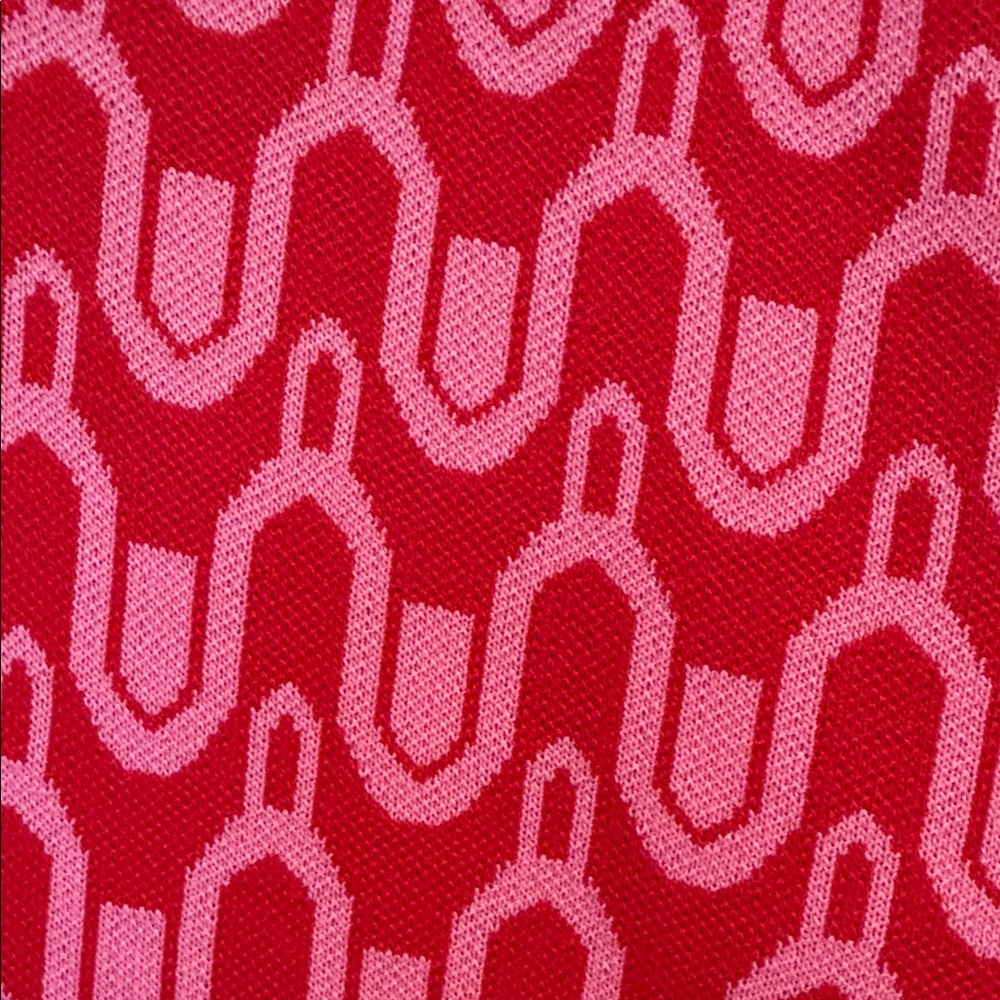 entro Red and Pink Asymmetrical Knit Dress - Picture 3 of 4